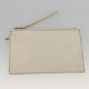 CHANEL Choco Bar Hand Bag Leather Ivory Silver CC Auth bs34277-25