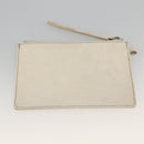 CHANEL Choco Bar Hand Bag Leather Ivory Silver CC Auth bs34277-26