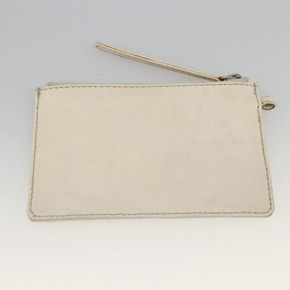 CHANEL Choco Bar Hand Bag Leather Ivory Silver CC Auth bs34277