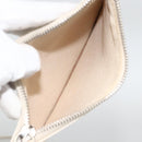 CHANEL Choco Bar Hand Bag Leather Ivory Silver CC Auth bs34277-27