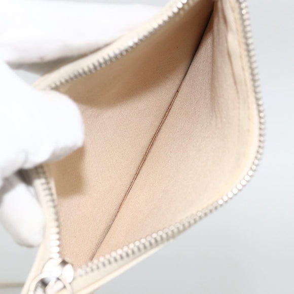 CHANEL Choco Bar Hand Bag Leather Ivory Silver CC Auth bs34277