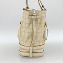 CHANEL Choco Bar Hand Bag Leather Ivory Silver CC Auth bs34277-4