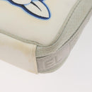 CHANEL Sports Camelia Shoulder Bag Nylon White Silver CC Auth bs34278-14