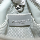 CHANEL Sports Camelia Shoulder Bag Nylon White Silver CC Auth bs34278-19