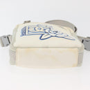 CHANEL Sports Camelia Shoulder Bag Nylon White Silver CC Auth bs34278-5