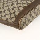 GUCCI GG Supreme Shoulder Bag PVC Beige Gold Auth bs34284-9