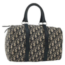 Christian Dior Trotter Canvas Boston Bag Navy Silver Auth bs34286-1