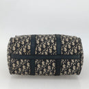Christian Dior Trotter Canvas Boston Bag Navy Silver Auth bs34286-5