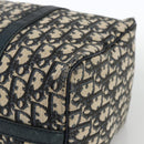 Christian Dior Trotter Canvas Boston Bag Navy Silver Auth bs34286-9