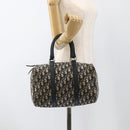 Christian Dior Trotter Canvas Boston Bag Navy Silver Auth bs34286-21