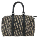 Christian Dior Trotter Canvas Boston Bag Navy Silver Auth bs34286-2
