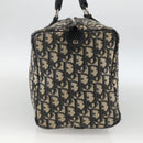 Christian Dior Trotter Canvas Boston Bag Navy Silver Auth bs34286-3