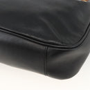 GUCCI Bamboo Hand Bag Leather 2way Black Gold Auth bs34287-17