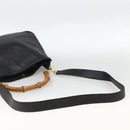 GUCCI Bamboo Hand Bag Leather 2way Black Gold Auth bs34287-9