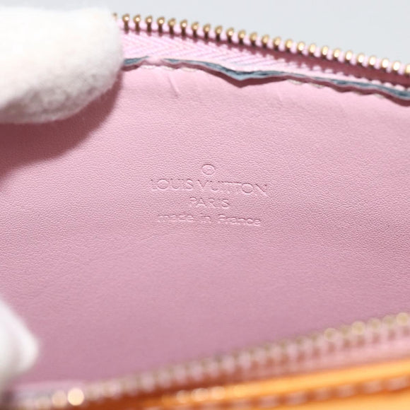 LOUIS VUITTON Monogram Vernis Motto Pouch Marshmallow Pink M91312 Auth bs34298