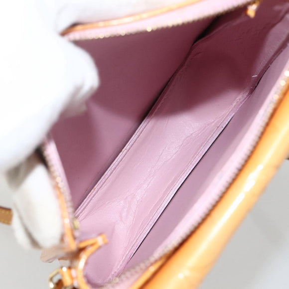 LOUIS VUITTON Monogram Vernis Motto Pouch Marshmallow Pink M91312 Auth bs34298