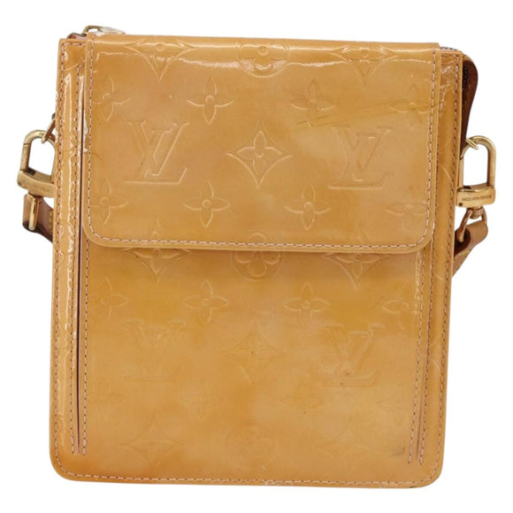 LOUIS VUITTON Monogram Vernis Motto Pouch Marshmallow Pink M91312 Auth bs34298