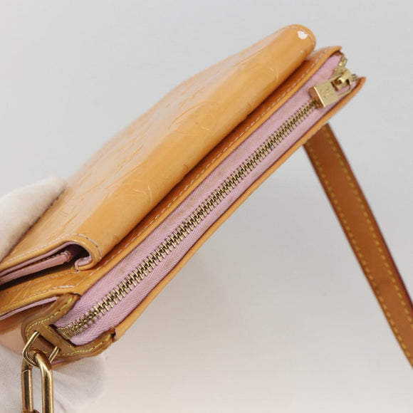 LOUIS VUITTON Monogram Vernis Motto Pouch Marshmallow Pink M91312 Auth bs34298