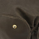 LOUIS VUITTON Punching Mahina L Tote Bag Leather Taupe M93121 LV Auth bs34306-9