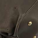 LOUIS VUITTON Punching Mahina L Tote Bag Leather Taupe M93121 LV Auth bs34306-14