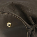 LOUIS VUITTON Punching Mahina L Tote Bag Leather Taupe M93121 LV Auth bs34306-15