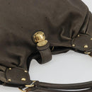 LOUIS VUITTON Punching Mahina L Tote Bag Leather Taupe M93121 LV Auth bs34306-6