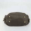 LOUIS VUITTON Punching Mahina L Tote Bag Leather Taupe M93121 LV Auth bs34306-5