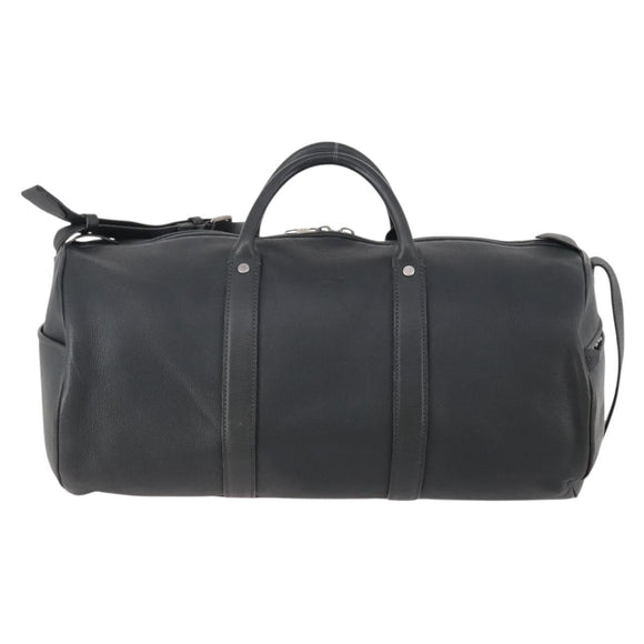 LOUIS VUITTON Boston Bag Taurillon ClemenceLeather 2way Black LV Auth bs34310