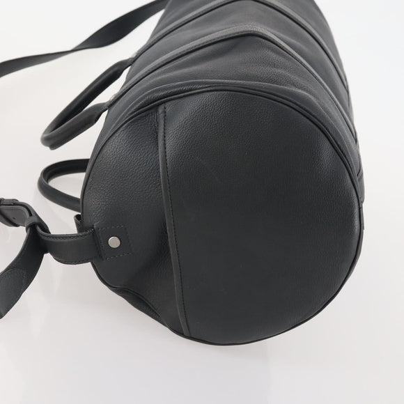 LOUIS VUITTON Boston Bag Taurillon ClemenceLeather 2way Black LV Auth bs34310