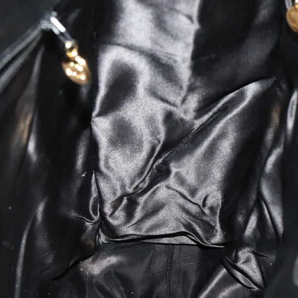 CHANEL Chain Tote Bag Patent Leather Black Gold CC Auth bs34312