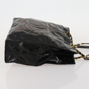 CHANEL Chain Tote Bag Patent Leather Black Gold CC Auth bs34312-3