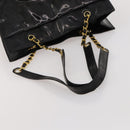 CHANEL Chain Tote Bag Patent Leather Black Gold CC Auth bs34312-7