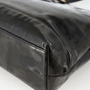 CHANEL Ketten-Einkaufstasche Lackleder Schwarz Gold CC Auth bs34313-16