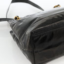 CHANEL Ketten-Einkaufstasche Lackleder Schwarz Gold CC Auth bs34313-17