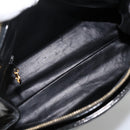 CHANEL Ketten-Einkaufstasche Lackleder Schwarz Gold CC Auth bs34313-10