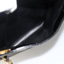 CHANEL Ketten-Einkaufstasche Lackleder Schwarz Gold CC Auth bs34313-26