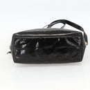 CHANEL Ketten-Einkaufstasche Lackleder Schwarz Gold CC Auth bs34313-5