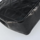 CHANEL Diana 25 Matelasse Chain Bag Patent Leather Black Gold CC Auth bs34314-13