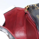 CHANEL Diana 25 Matelasse Chain Bag Patent Leather Black Gold CC Auth bs34314-19