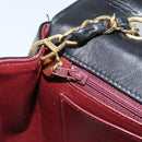 CHANEL Diana 25 Matelasse Chain Bag Patent Leather Black Gold CC Auth bs34314-20