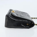 CHANEL Diana 25 Matelasse Chain Bag Patent Leather Black Gold CC Auth bs34314-4