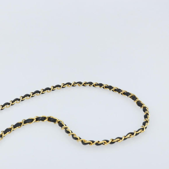 CHANEL Diana 25 Matelasse Chain Bag Patent Leather Black Gold CC Auth bs34314