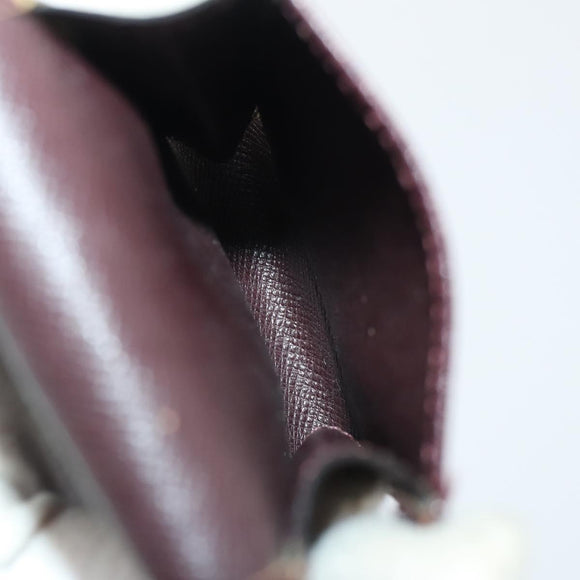 LOUIS VUITTON Taiga Clutch Bag 2 Set Bordeaux LV Auth bs34315