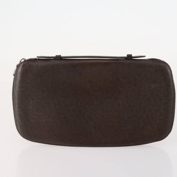 LOUIS VUITTON Taiga Clutch Bag 2 Set Bordeaux LV Auth bs34315