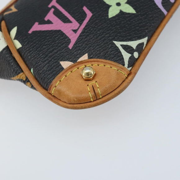 LOUIS VUITTON Multicolor Pochette Mira PM Pouch Black M60099 LV Auth bs34318A