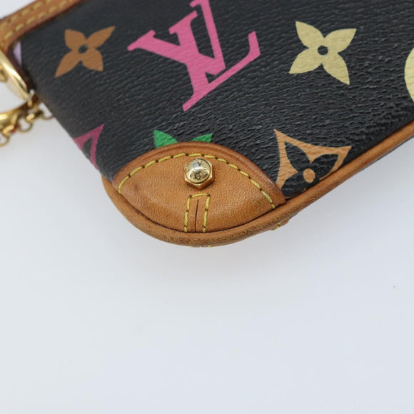 LOUIS VUITTON Multicolor Pochette Mira PM Pouch Black M60099 LV Auth bs34318A