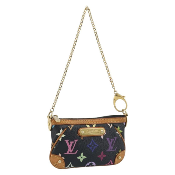 LOUIS VUITTON Multicolor Pochette Mira PM Pouch Black M60099 LV Auth bs34318A