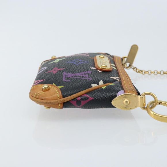 LOUIS VUITTON Multicolor Pochette Mira PM Pouch Black M60099 LV Auth bs34318A