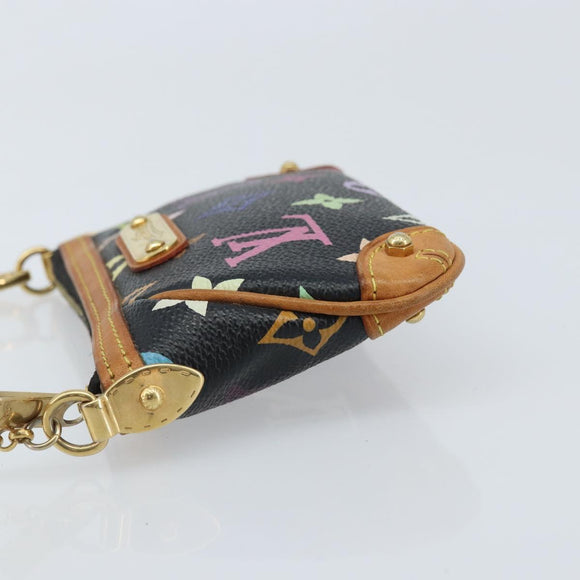 LOUIS VUITTON Multicolor Pochette Mira PM Pouch Black M60099 LV Auth bs34318A