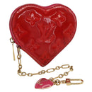 LOUIS VUITTON Vernis Porte Monnaie Coeur Coin Purse Rose Pop M93657 Auth bs34319-1